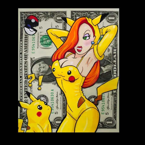 ATTRAPEZ-LES TOUS — œuvre peinte sur billets par TOONS RENAISSANCE